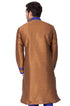 VASTRAMAY Men's Brown Cotton Silk Blend Kurta