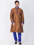 VASTRAMAY Men's Brown Silk Blend Kurta and Pyjama Set