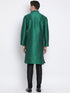 Vastramay Vastramay Men's Green Cotton Silk Blend Kurta and Pyjama Set