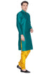Vastramay Vastramay Men's Green Cotton Silk Blend Kurta and Pyjama Set