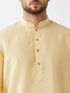 Vastramay Men's Gold And Maroon Cotton Silk Blend Kurta And Dhoti Set