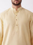 Vastramay Men's Gold And Maroon Silk Blend Kurta And Dhoti Set