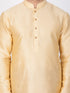 Vastramay Vastramay Men's Gold Cotton Silk Blend Kurta and Dhoti Pant Set