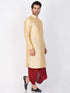 Vastramay Vastramay Men's Gold Cotton Silk Blend Kurta and Dhoti Pant Set
