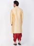 Vastramay Vastramay Men's Gold Cotton Silk Blend Kurta and Dhoti Pant Set