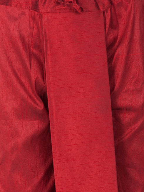 Vastramay Vastramay Men's Gold Cotton Silk Blend Kurta and Dhoti Pant Set