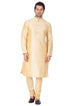 Vastramay Men's Gold Cotton Silk Blend Kurta and Pyjama Set