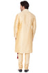 Vastramay Men's Gold Cotton Silk Blend Kurta, Pyjama & Dupatta Set