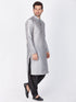 Vastramay Vastramay Men's Grey Cotton Silk Blend Kurta and Dhoti Pant Set