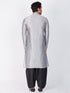 Vastramay Vastramay Men's Grey Cotton Silk Blend Kurta and Dhoti Pant Set