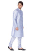 Vastramay Vastramay Men's Light Blue Cotton Silk Blend Kurta and Pyjama Set