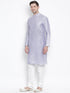 Vastramay Vastramay Men's Light Blue Cotton Silk Blend Kurta and Pyjama Set