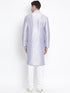 Vastramay Vastramay Men's Light Blue Cotton Silk Blend Kurta and Pyjama Set