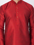 Vastramay Vastramay Men's Maroon Cotton Silk Blend Kurta and Dhoti Pant Set