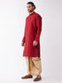 Vastramay Men Maroon Regular Kurta with Dhoti Pants