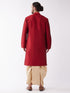 Vastramay Men Maroon Regular Kurta with Dhoti Pants
