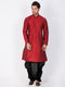 Vastramay Men's Maroon Cotton Silk Blend Kurta and Dhoti Pant Set