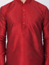 Vastramay Vastramay Men's Maroon Cotton Silk Blend Kurta and Dhoti Pant Set