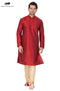 Vastramay Men's Maroon Cotton Silk Blend Kurta and Pyjama Set