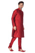 Vastramay Vastramay Men's Maroon Cotton Silk Blend Kurta and Pyjama Set