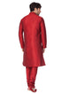 Vastramay Vastramay Men's Maroon Cotton Silk Blend Kurta and Pyjama Set