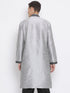 Vastramay Men's Grey Silk Blend Kurta