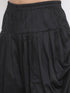 Vastramay Men's Gold Silk Blend Kurta and Black Dhoti Set
