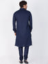Vastramay Men's Blue Cotton Kurta and Pyjama Set