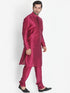 Vastramay Men's Purple Cotton Silk Blend Kurta and Pyjama Set