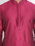 Vastramay Men's Purple Cotton Silk Blend Kurta and Pyjama Set
