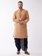 Vastramay Men Rose Gold Kurta with Dhoti Pants