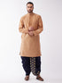 Vastramay Men Rose Gold Kurta with Dhoti Pants