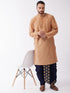 Vastramay Men Rose Gold Kurta with Dhoti Pants