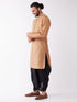 Vastramay Men's Rose Gold Kurta with Dhoti Pants