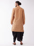 Vastramay Men's Rose Gold Kurta with Dhoti Pants