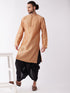 Vastramay Men's Rose Gold Kurta with Dhoti Pants