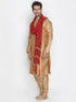 Vastramay Vastramay Men's Gold Cotton Silk Blend Kurta, Pyjama & Dupatta Set