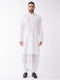 Vastramay Men's White Cotton Blend Kurta And Dhoti Set