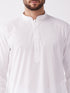 Vastramay Men's White Cotton Blend Kurta And Dhoti Set