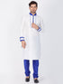 Vastramay Men's White Silk Blend Kurta and Pyjama Set