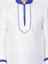 Vastramay Men's White Silk Blend Kurta and Pyjama Set