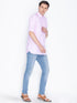 VASTRAMAY Men's Pink Cotton Short Kurta