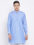 Vastramay Men's Blue Cotton Blend Kurta
