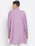 Vastramay Men's Purple Cotton Blend Kurta