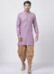 Vastramay Men's Purple Cotton Kurta and Dhoti Pant Set