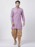 Vastramay Men's Purple Cotton Kurta and Dhoti Pant Set