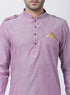 Vastramay Men's Purple Cotton Kurta and Dhoti Pant Set