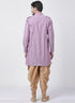 Vastramay Men's Purple Cotton Kurta and Dhoti Pant Set