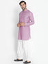 Vastramay Men's Purple Cotton Blend Kurta and Patiala Set