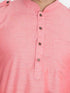 Vastramay Men's Red Cotton Blend Kurta and Patiala Set